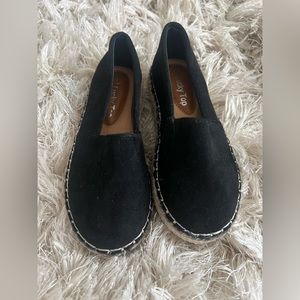 Black suede toddler espadrilles